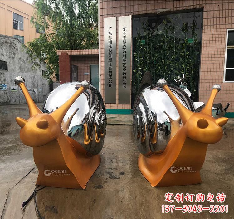 泰安不锈钢园林动物蜗牛雕塑