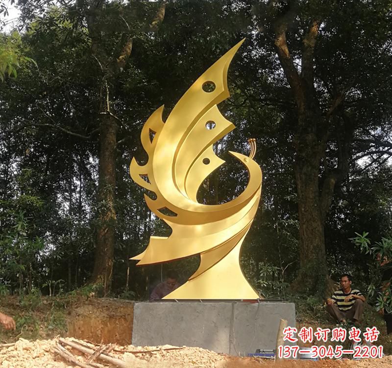 泰安不锈钢园林金凤凰雕塑