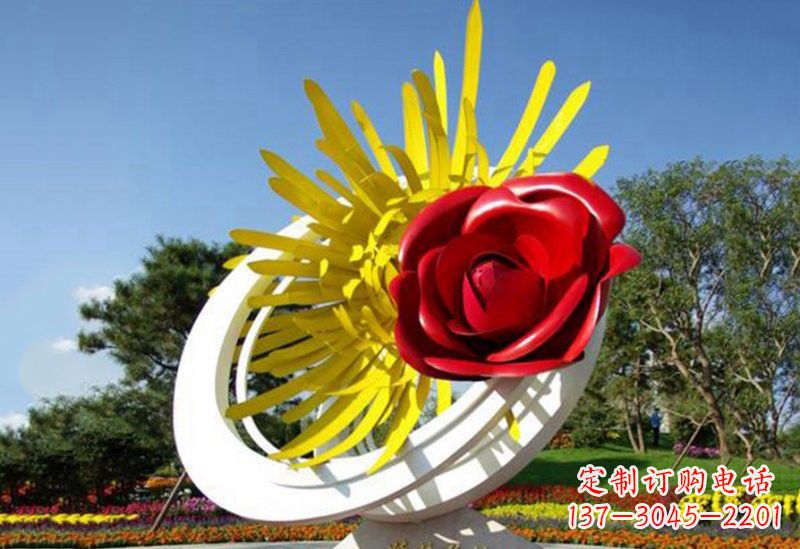 泰安不锈钢玫瑰花雕塑——给城市景观带来美丽