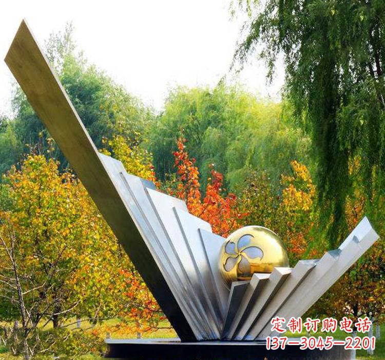 泰安不锈钢扇贝雕塑美丽的自然景观