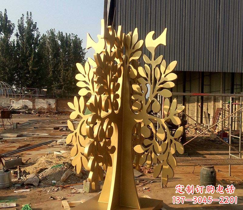泰安不锈钢树叶雕塑艺术的精美表现