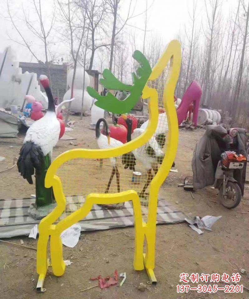 泰安不锈钢园林造型景观小鹿雕塑