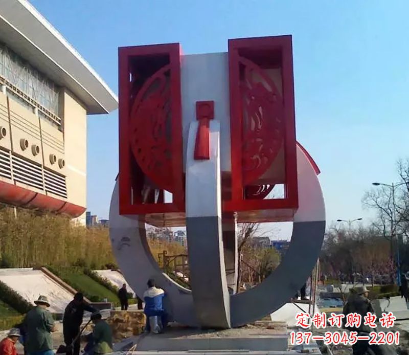 泰安不锈钢圆环雕塑