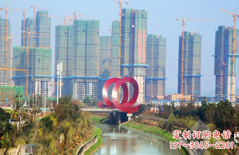 泰安不锈钢圆环公园雕塑 (2)