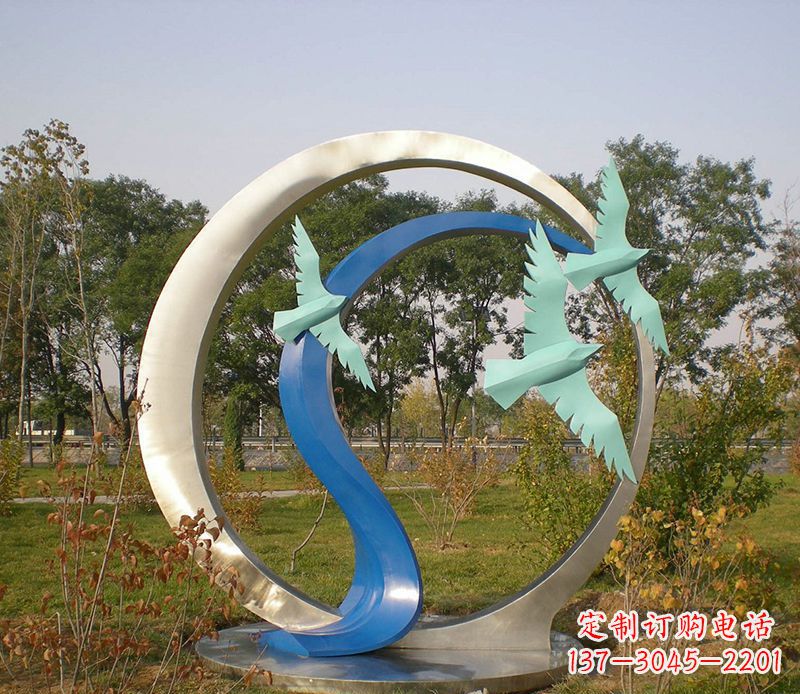 泰安不锈钢圆环公园雕塑