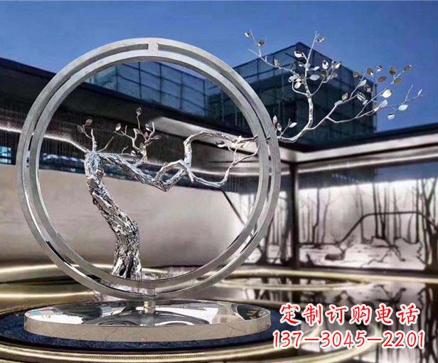 泰安不锈钢圆环景观雕塑1