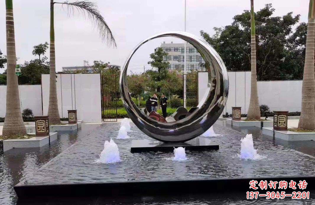 泰安圆环景观喷泉雕塑视觉与声音的完美结合