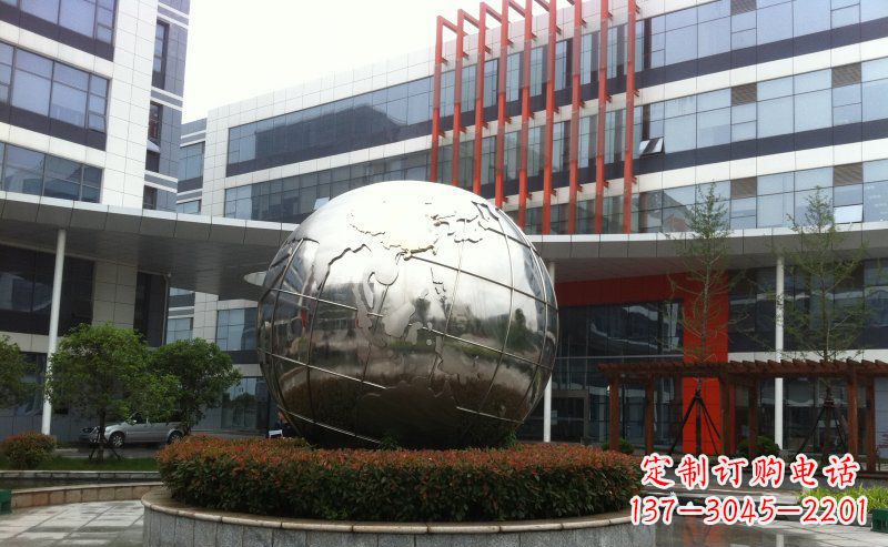 泰安不锈钢圆球地球雕塑描绘地球的美丽