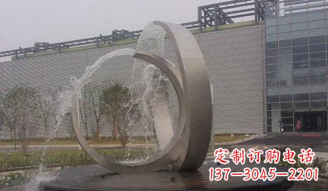 泰安不锈钢圆形喷泉雕塑美丽的艺术装置
