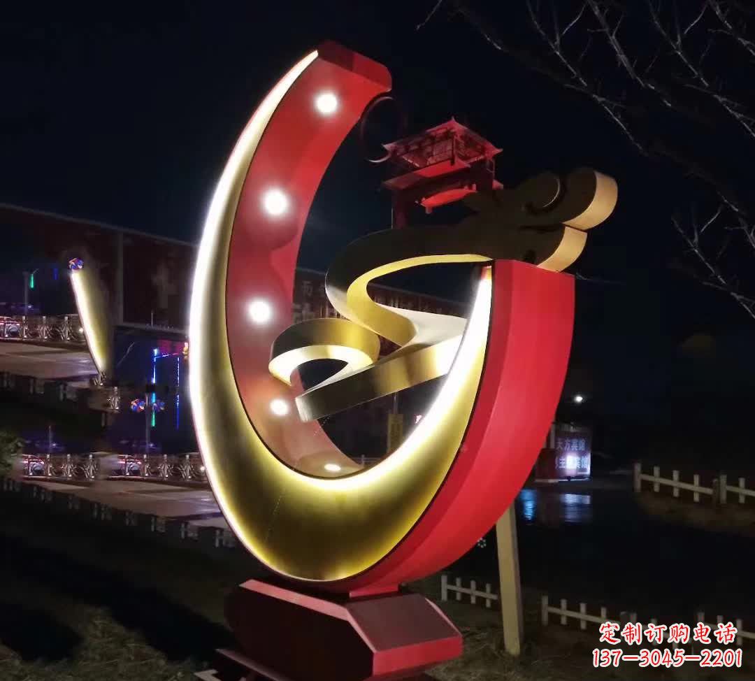 泰安不锈钢月亮抽象雕塑——璀璨星空下的绝美艺术