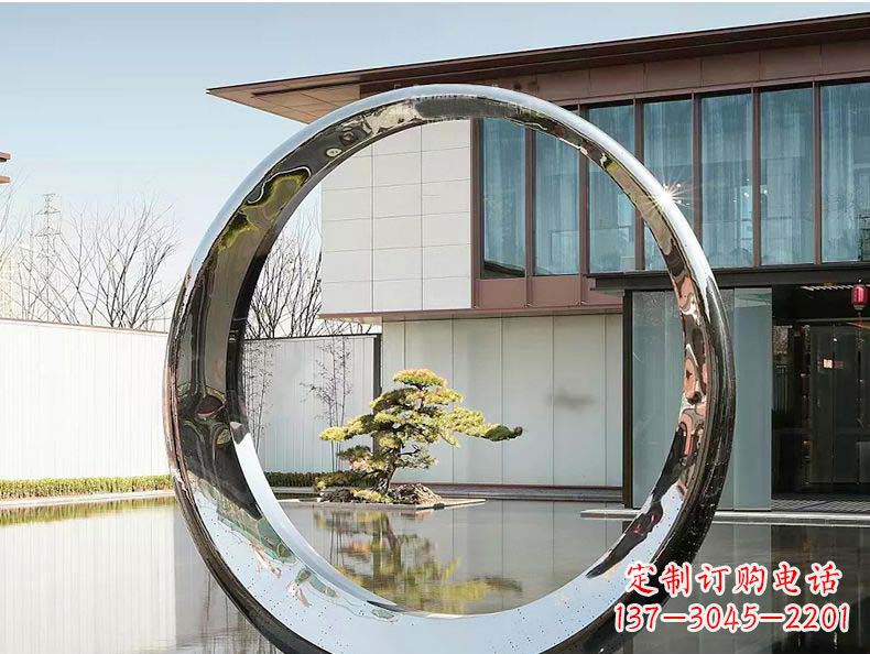 泰安不锈钢月亮雕塑精美绝伦