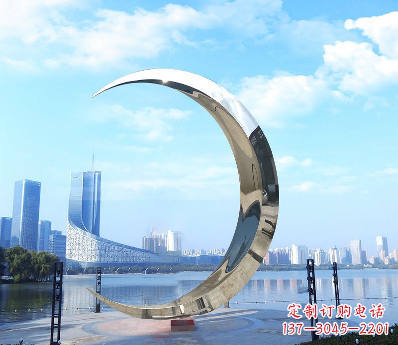 泰安不锈钢月亮雕塑象征着美丽的月亮