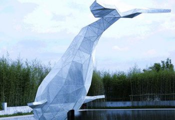 泰安大型公园景区园林动物景观雕塑不锈钢网格鲸鱼