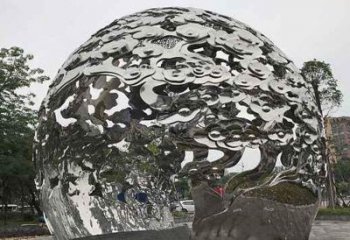 泰安不锈钢祥云镂空球拱门雕塑