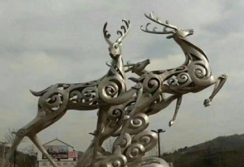 泰安梅花鹿雕塑——祥云梅花鹿广场的标志