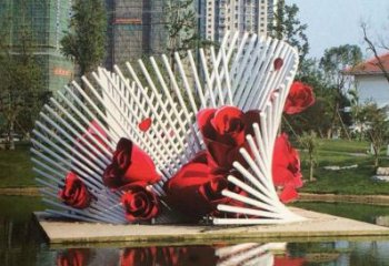泰安不锈钢玫瑰花雕塑一种精美的艺术品