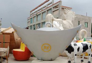 泰安不锈钢元宝雕塑精美而珍贵