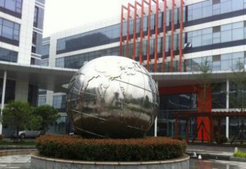 泰安不锈钢圆球地球雕塑描绘地球的美丽