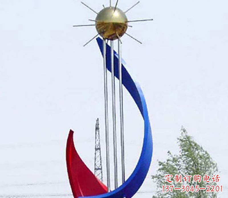 泰安流动的美——不锈钢飘带雕塑
