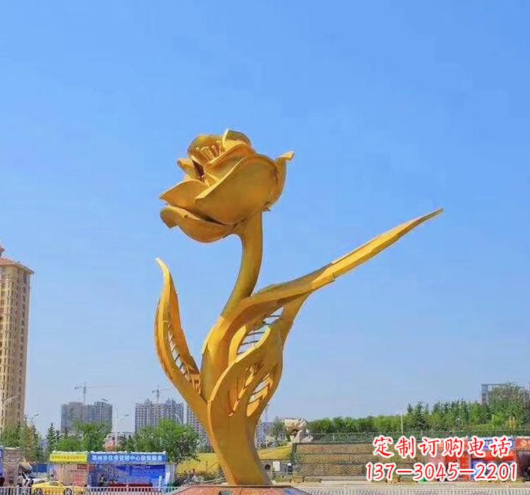 泰安精美不锈钢紫荆花雕塑