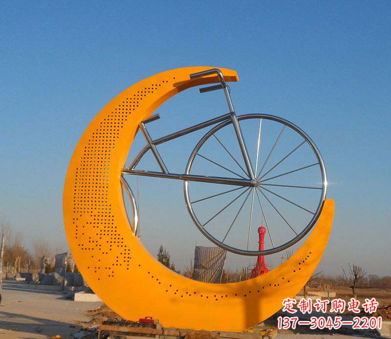 泰安不锈钢自行车雕塑一次性看到的艺术经典