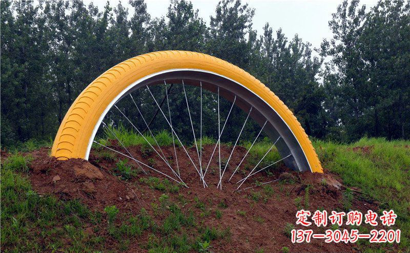 泰安不锈钢自行车雕塑——景观美化的象征