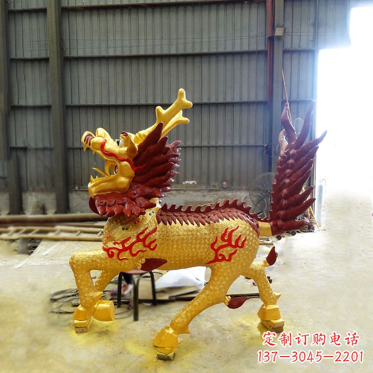 泰安精美麒麟铜雕塑