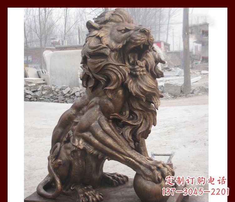 泰安传统工艺——踩球欧式狮子铜雕