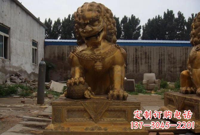 泰安静谧的狮子雕塑精美的工艺与精神传承