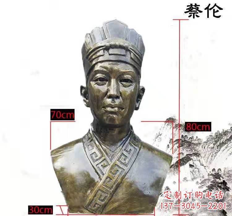 泰安蔡伦头像铜雕