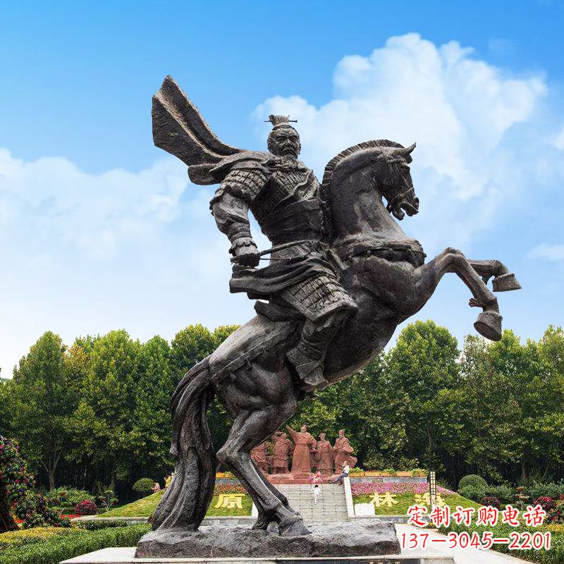 泰安曹操骑马铜雕塑像-景区历史名人古代帝王雕塑