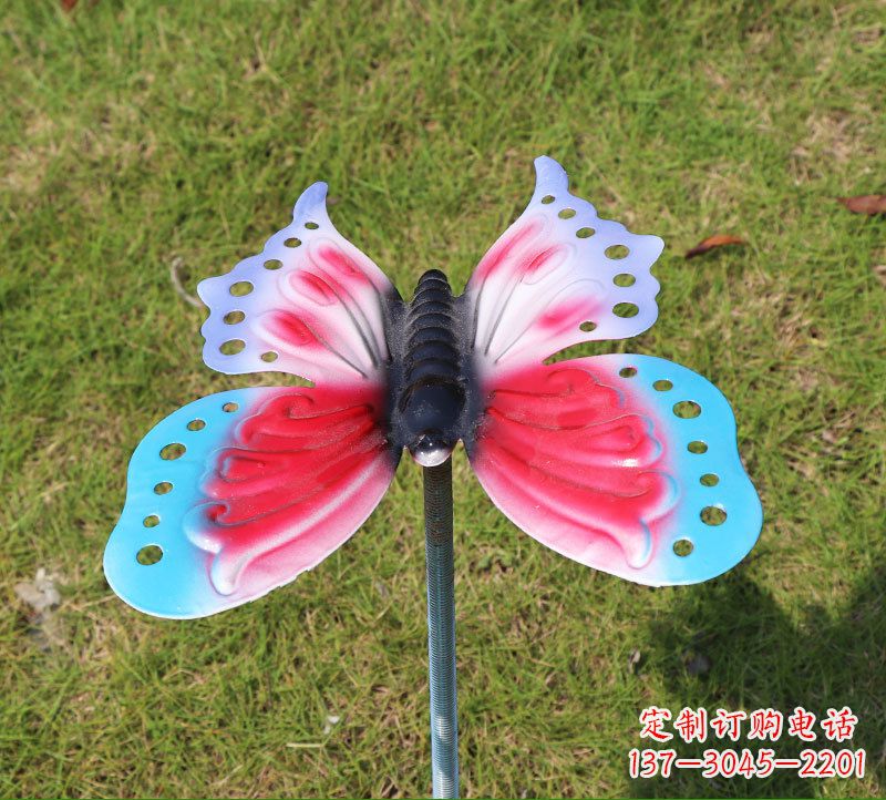 泰安草坪动物不锈钢蝴蝶插件雕塑