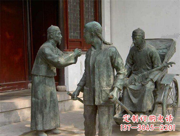泰安车夫拉车古代人物铜雕