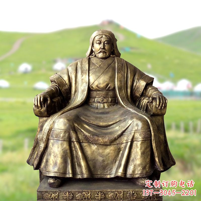 泰安成吉思汗一件经典的玻璃钢雕塑
