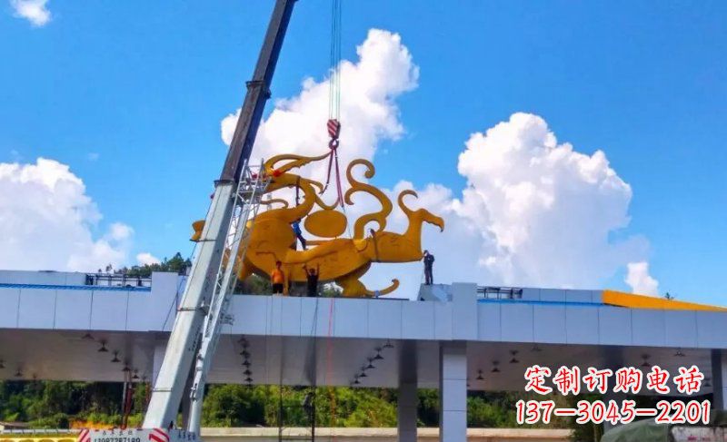 泰安城市不锈钢抽象飞龙雕塑