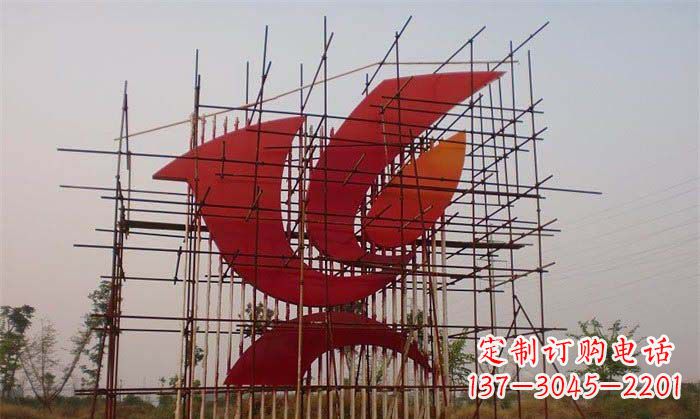 泰安城市不锈钢抽象和平鸽雕塑