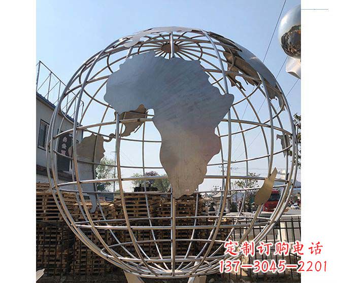 泰安以城市为灵感的不锈钢地球仪雕塑