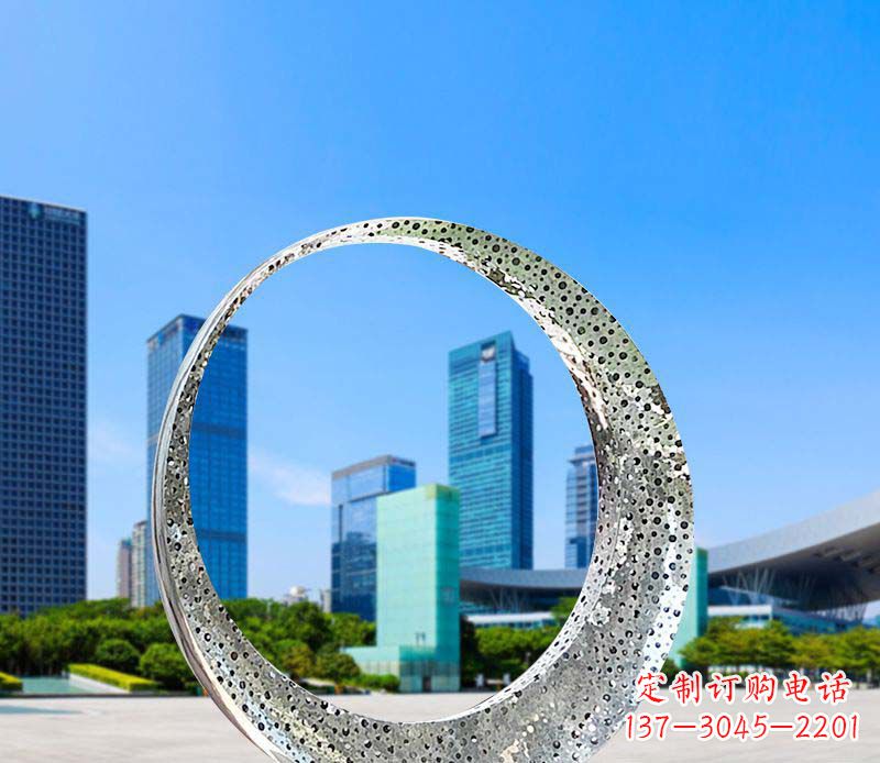 泰安美丽圆环——不锈钢灯饰雕塑
