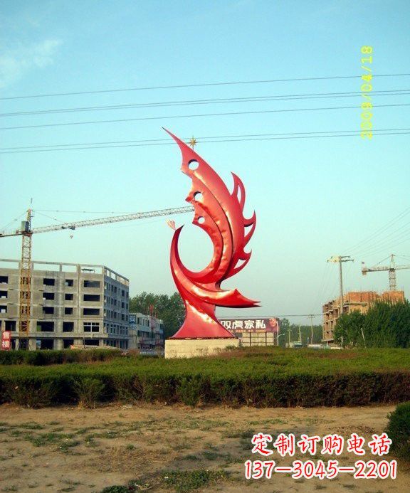 泰安不锈钢凤凰雕塑传承传统文化的艺术精品