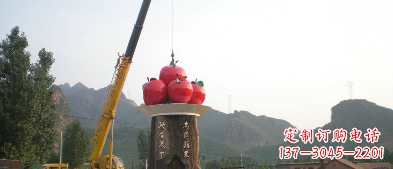 泰安不锈钢苹果雕塑缔造城市风采