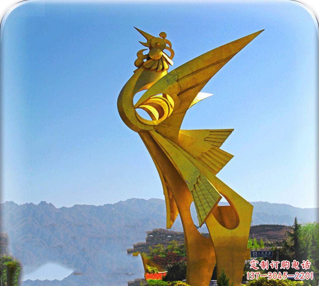 泰安城市美化之翅——凤凰景观雕塑