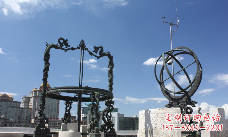 泰安浑天仪雕塑,见证着城市的历史