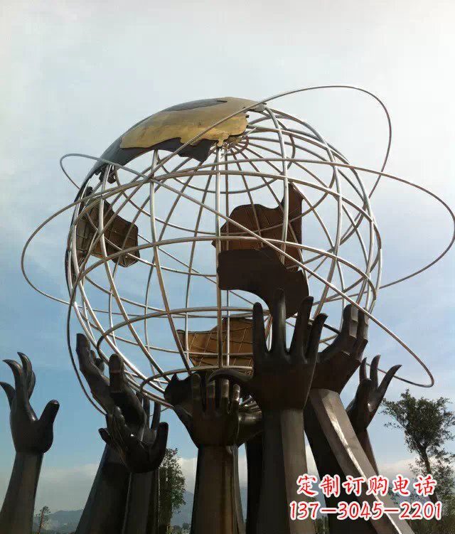 泰安石家庄的地球雕塑一个城市的精神象征