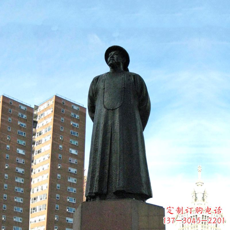 泰安林则徐雕塑标志着城市文化的名人