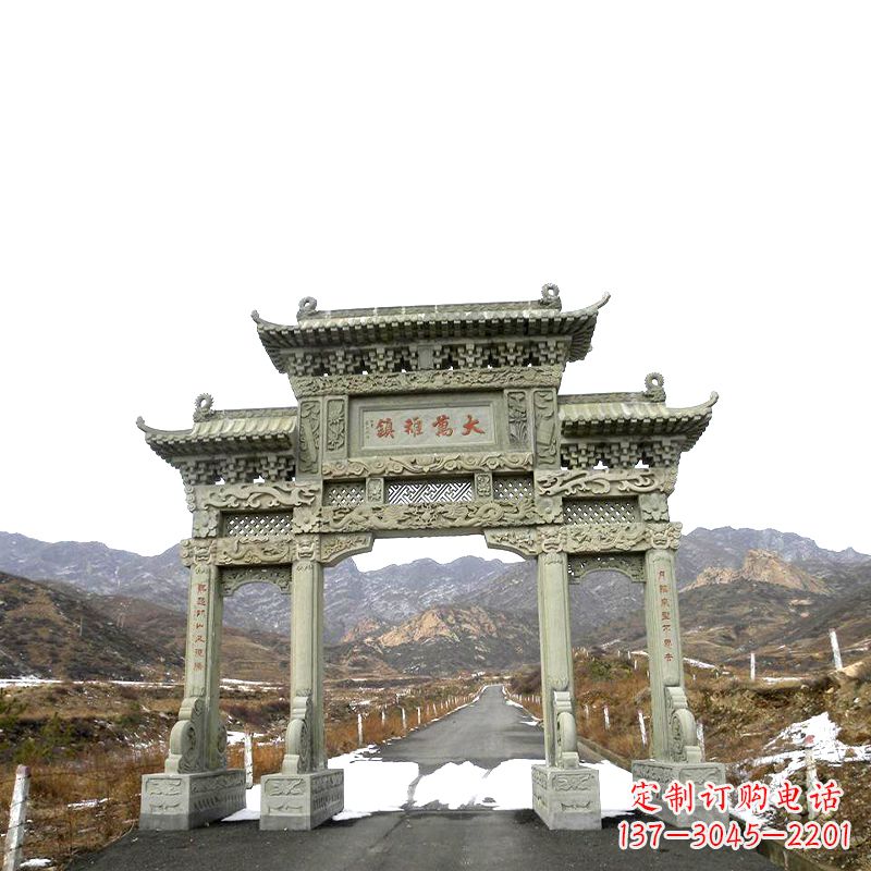 泰安三门石牌坊雕塑——古韵依旧