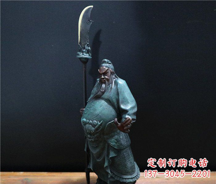 泰安玻璃钢仿铜关公雕塑