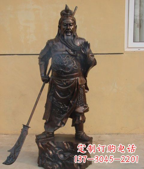 泰安持刀关公武财神铜雕