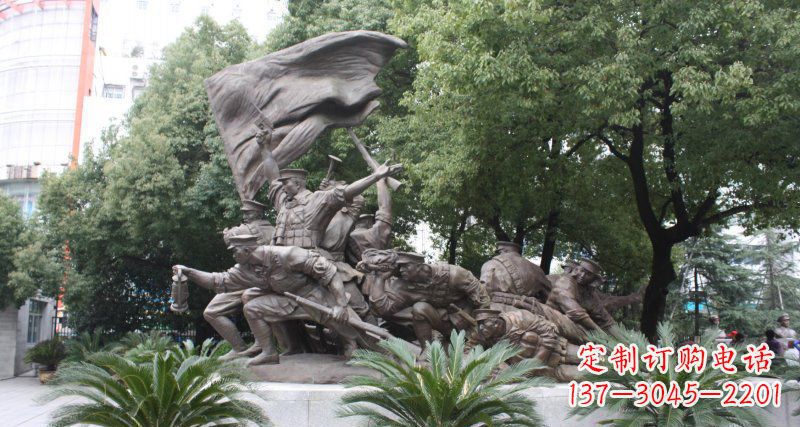 泰安冲锋人物革命战士铜雕 (2)