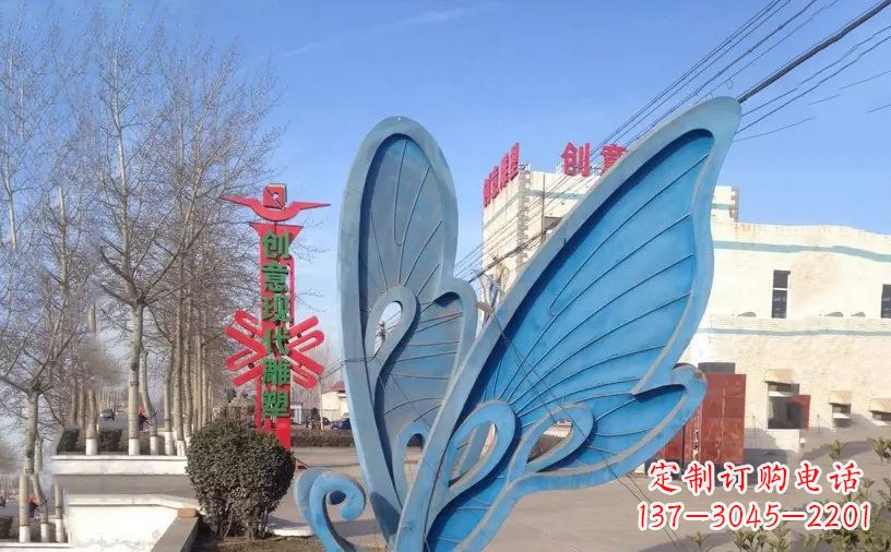 泰安抽象不锈钢蝴蝶雕塑把美丽永久定格