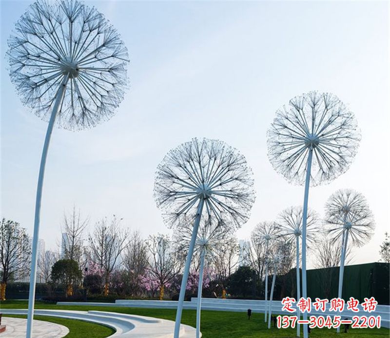 泰安抽象不锈钢蒲公英雕塑
